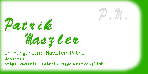 patrik maszler business card